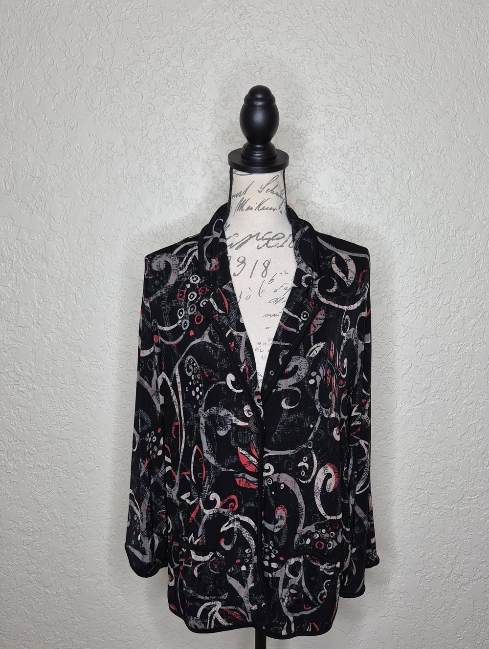 Chico's Travelers Multicolored Button Front Blazer